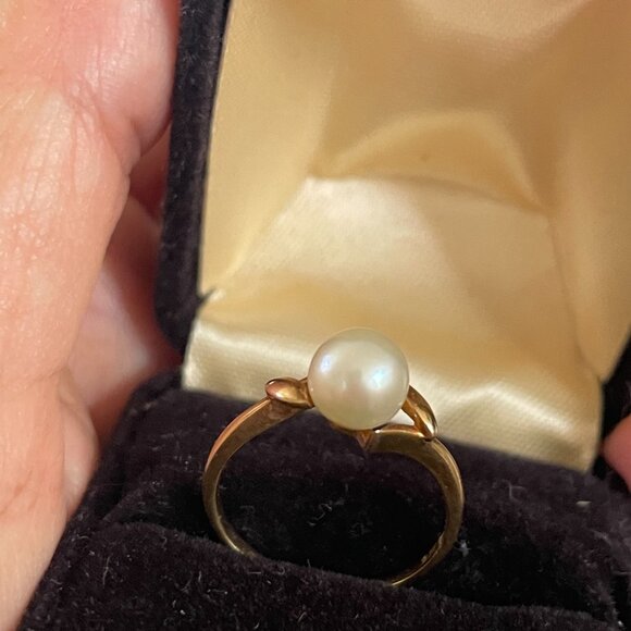 Mikimoto Pearl ring in 14k yellow gold - Picture 6 of 11